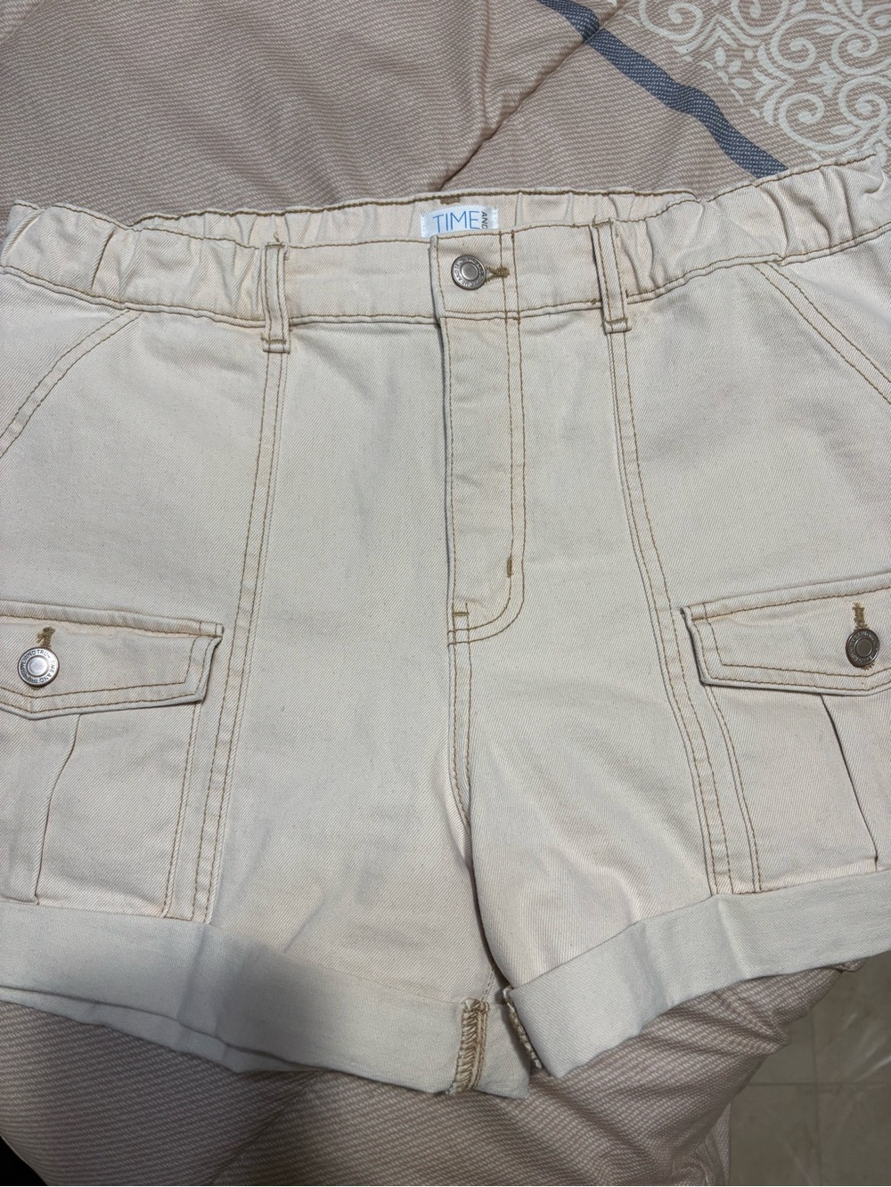 Time & Scenario Mixed Lot 3 Ladies Solid Denim Shorts Beige Black Blue 12
